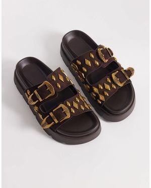 ASOS Flair Boho Studded Sandals - Black