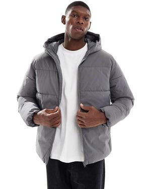 Jack & Jones Hooded Puffer Jacket - Grey