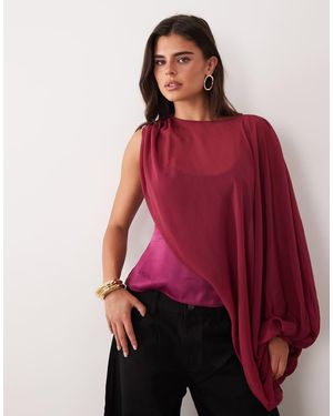 ASOS Top Bloussante A Maniche Lunghe - Rosso