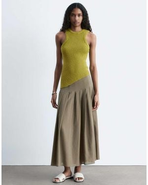 & Other Stories Pleated Sheer Maxi Skirt - Brown