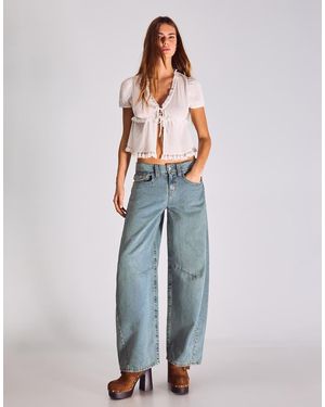 Bershka Low-rise Slouchy Jeans - Blue