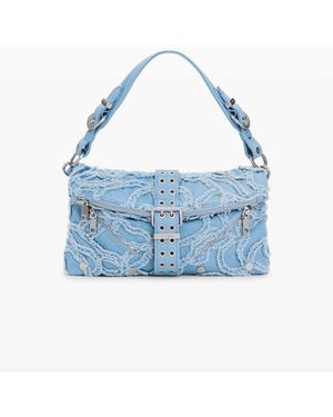 Desigual Embroidered Denim Bag - Blue