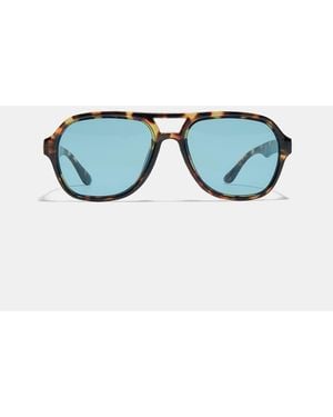 Stradivarius Double Bridge Resin Sunglasses - Blue