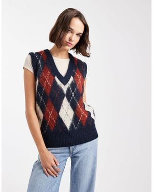 ONLY – flauschiger strickpullunder - Blau