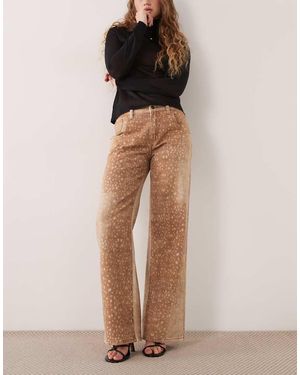 Lioness Uptown Wide Leg Jeans - Natural