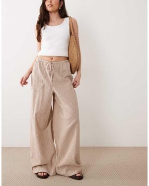 Wednesday's Girl Tie Up Wide Leg Trouser - Natural
