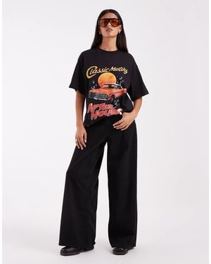 ASOS Embellished Oversized T-shirt With Vintage Car Graphic - Blue