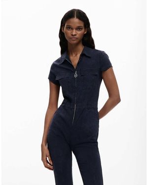 Desigual Lange Jumpsuit Met Rits - Blauw