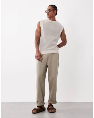 Only & Sons Premium 400gsm Heavyweight Loose Fit jogger Co-ord - Natural