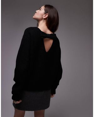 ARKET Knitted Mixed Rib With Low V Back Jumper - Black