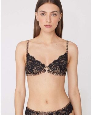 Tezenis Paris Jungle Glow Balconette Bra - Black