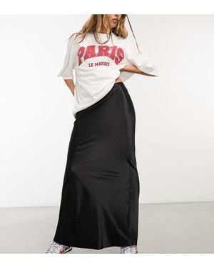 Collusion Satin Maxi Skirt - White