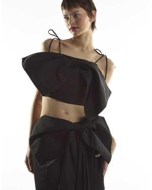 Collective The Label Bow Crop Top - Black