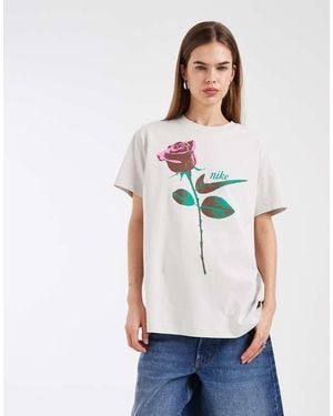 Nike Rose Graphic Oversized T-shirt - White