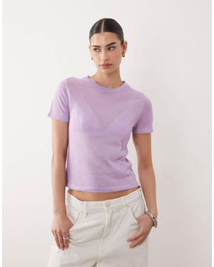 ASOS Knitted Sheer T-shirt - Purple