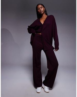 Kaiia Exclusive Wide Leg Knitted Trouser Co-ord - Blue