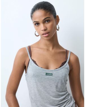 Lacoste Label Detail Soft Jersey Tank Top - Blue