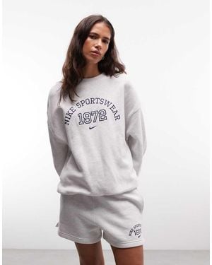 Nike Studio Fleece Oversized Varsity Sweatshirt - White