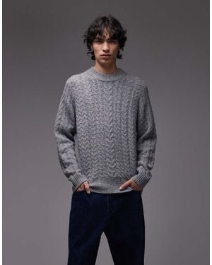 Wrangler Cable Knit Jumper - Grey