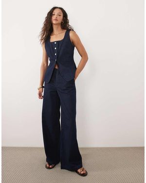 Mango Avery 100% Cotton Straight Jean Co-ord - Blue