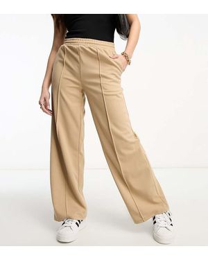 Vila Casual Wide Leg Trousers With Tie Waist - Natural