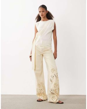 ASOS Draped Asymmetric Top - Natural