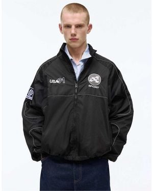 Pull&Bear Stwd Contrast Seam Jacket - Black