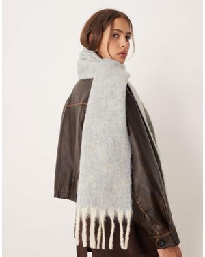 ASOS – fransenschal aus wollmix - Blau