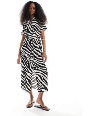 Vero Moda Easy Buttondown Long Shirt Dress - White
