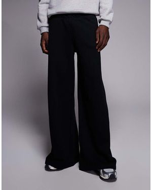 4505 Rest Day Heavyweight 440gsm Cotton Super Oversized Trackies With Zip Pockets - Black