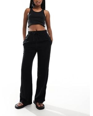 Monki Drawstring Waist Trousers - Black