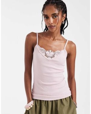 Hollister Lace V Neck Front Cami - White