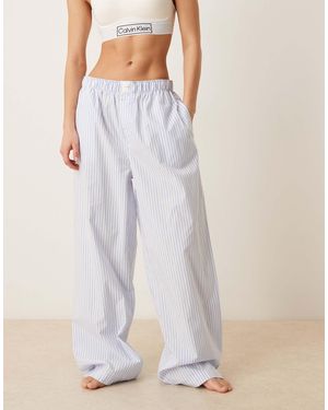 Calvin Klein Logo Poplin Pyjama Pant - White