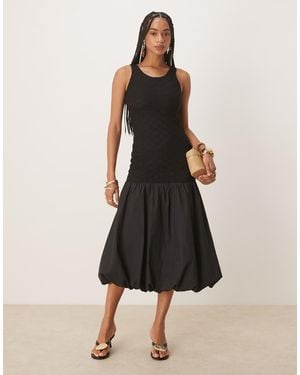 Bardot Melody Lace Poplin Maxi Dress - Black
