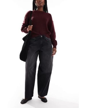 Daisy Street Poetic Low Rise Barrel Jean - Blue