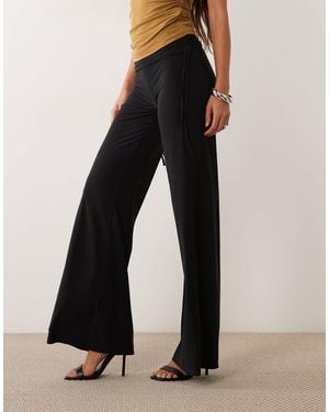 ASOS Ensemble 2 pièces fluide froncé sur le côté pantalon large noir
