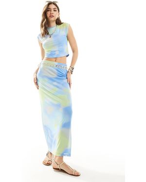 Vero Moda – midirock aus netzstoff - Blau