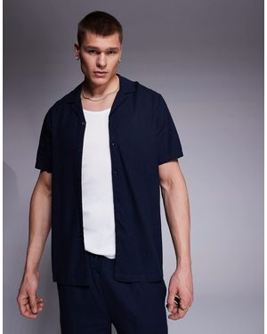 South Beach Short Sleeve Beach Shirt - Blue