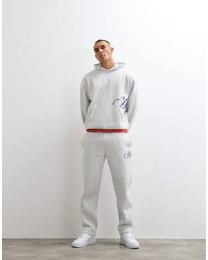 ASOS Straight Leg jogger With Print - White