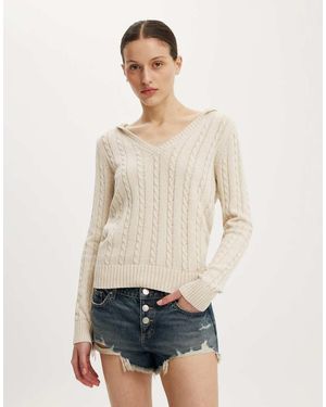 Cotton On Cotton V Neck Pullover - Natural