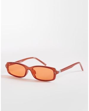 ASOS Premium Slim Rectangle Sunglasses - Pink
