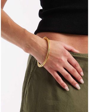 ASOS Pulsera Rígida Dorada Ovalada De Acero Inoxidable Resistente Al Agua De - Negro