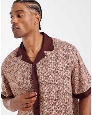 ASOS Co-ord Relaxed Revere Shirt - Brown