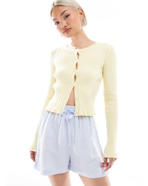 New Look – schlupf-shorts aus leinen - Weiß