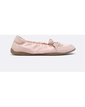 Stradivarius Sports Ballet Flats With Leather Details - Pink