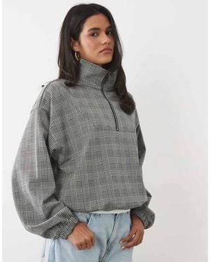 ASOS Brushed Half Zip Windbreaker Jacket - Grey