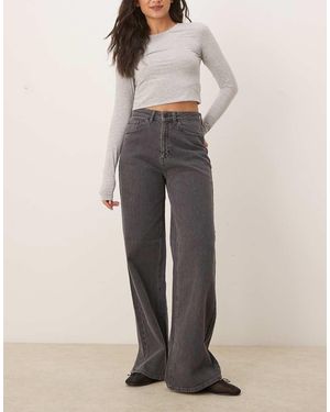 Vila Freya High Waist Wide Leg Jean - Natural