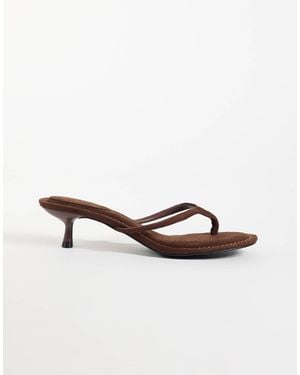 SEQWL Capri Heeled Thong Sandals - Natural