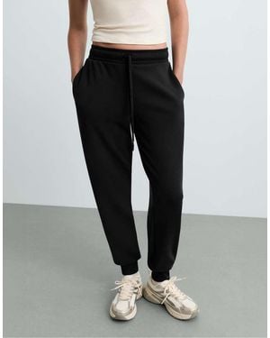 Oysho Fitted Trousers With Rib Details And Modal - White