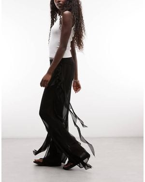 AllSaints Minna Broek Van Mesh Met Ruches - Wit